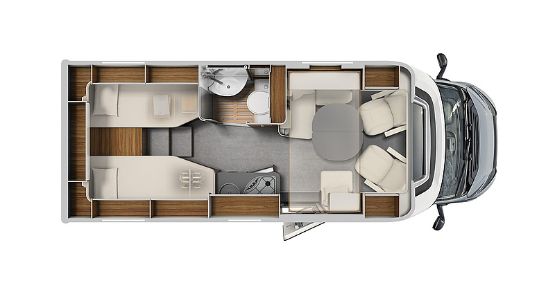 Aufteilung Wohnmobil Schema