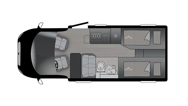 Aufteilung Wohnmobil Schema