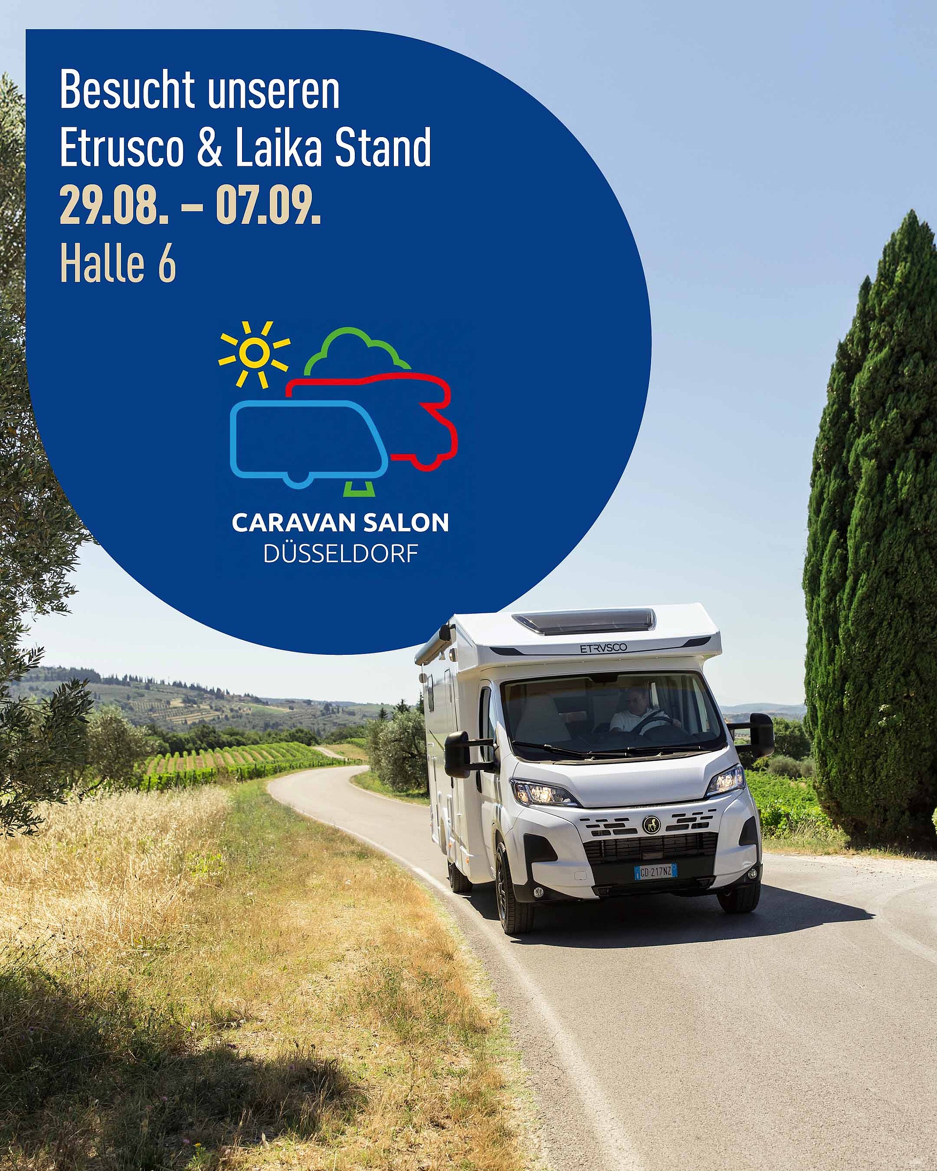 Weißer Etrusco auf einer Straße in Italien