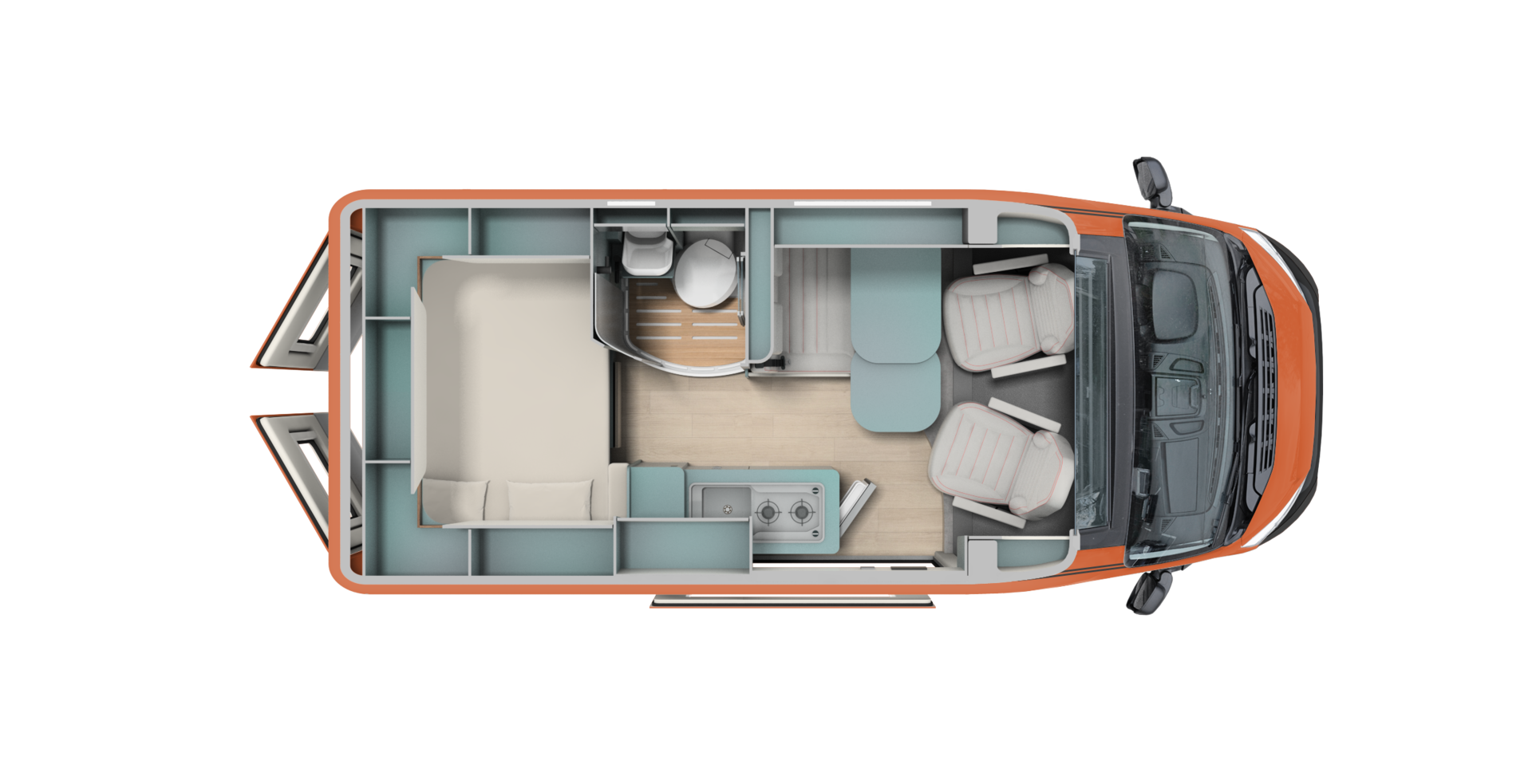 Aufteilung Wohnmobil Schema