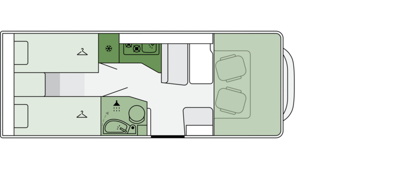 Aufteilung Wohnmobil Schema