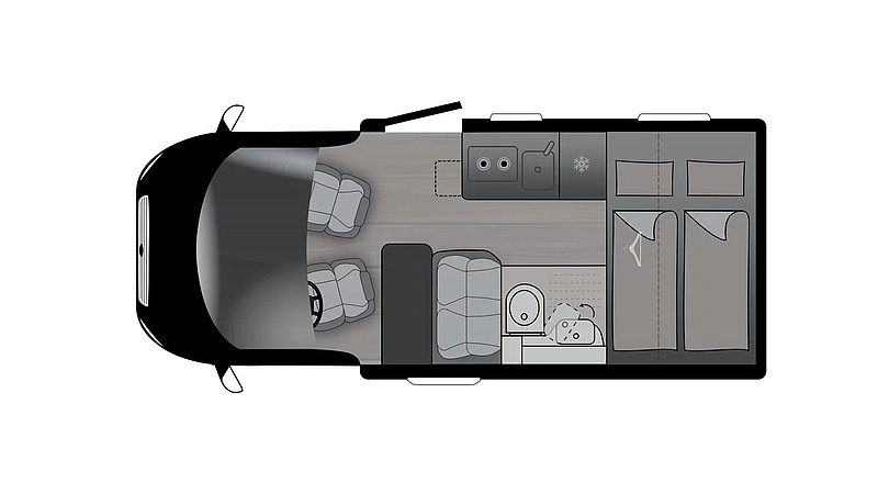 Aufteilung Wohnmobil Schema