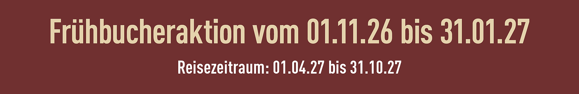 Banner: Frühbucheraktion