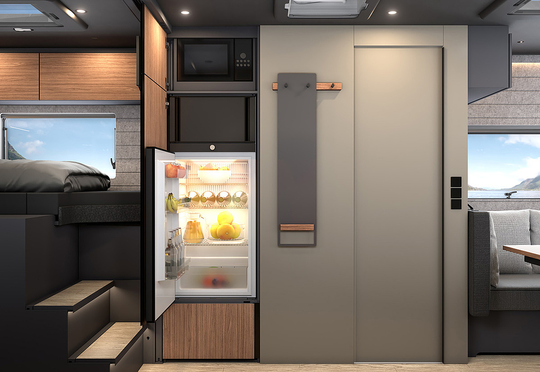 Wohnmobil Innenausstattung: Kühlschrank