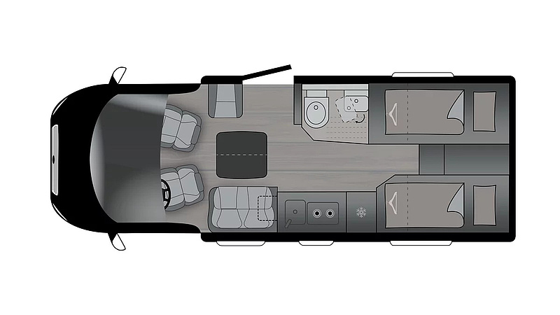 Aufteilung Wohnmobil Schema