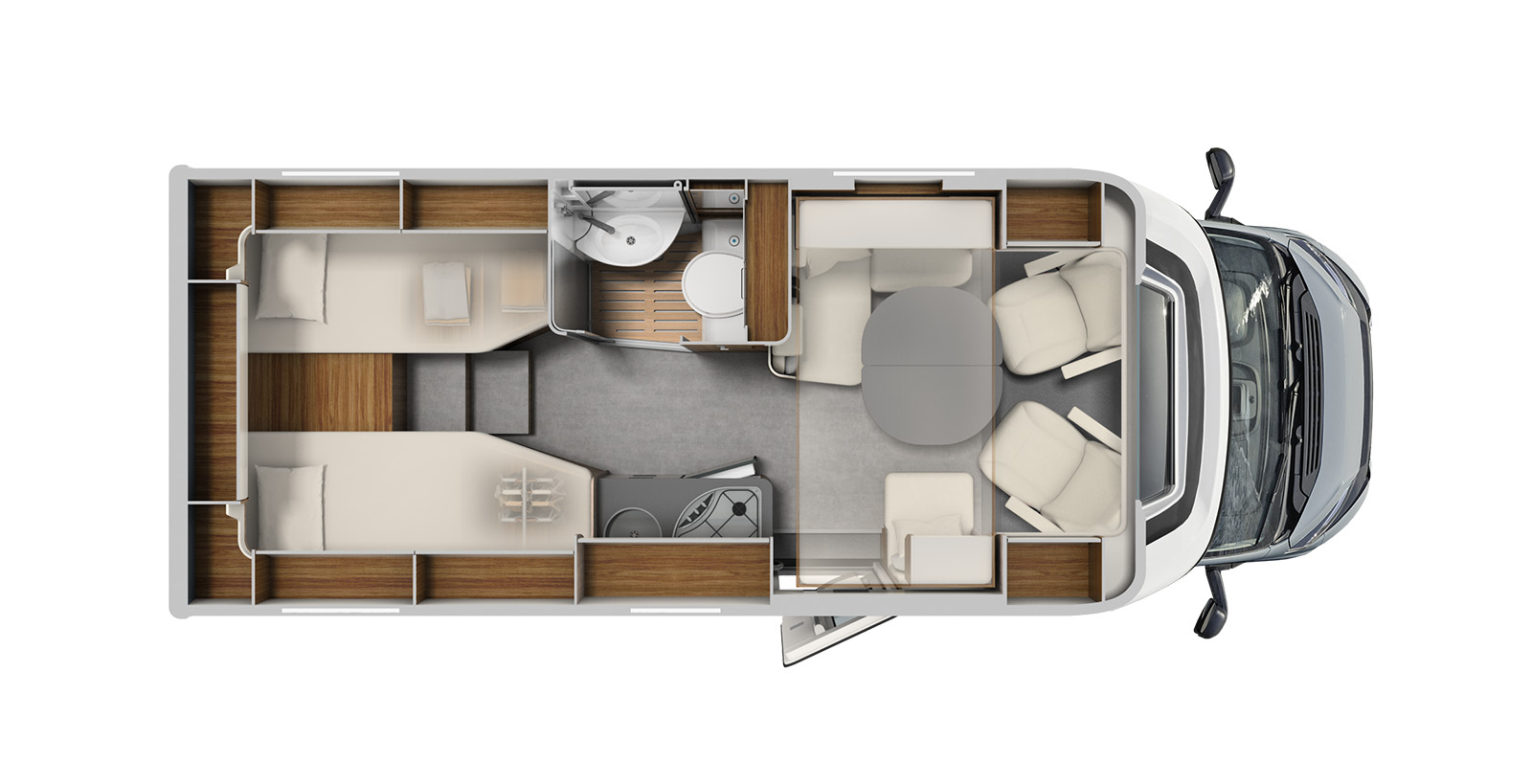 Aufteilung Wohnmobil Schema