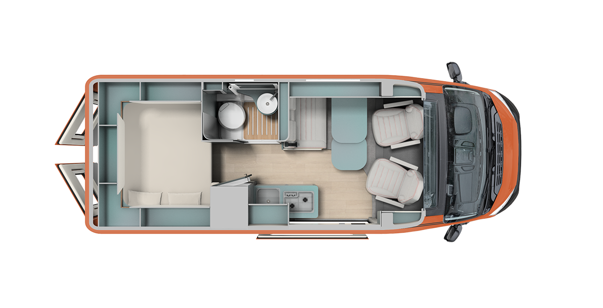 Aufteilung Wohnmobil Schema