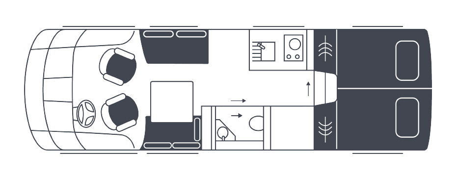 Aufteilung Wohnmobil Schema
