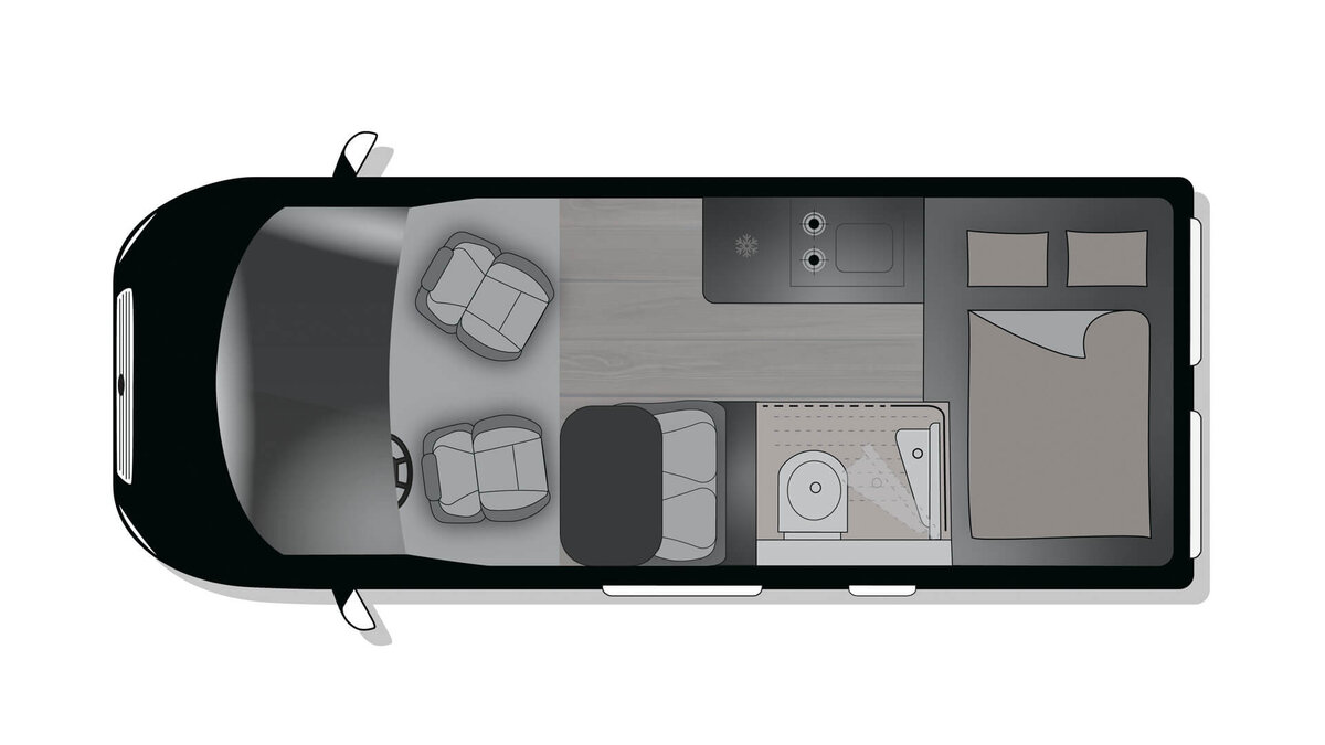 Aufteilung Wohnmobil Schema