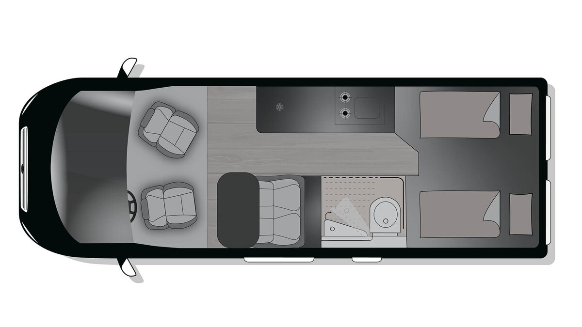 Aufteilung Wohnmobil Schema