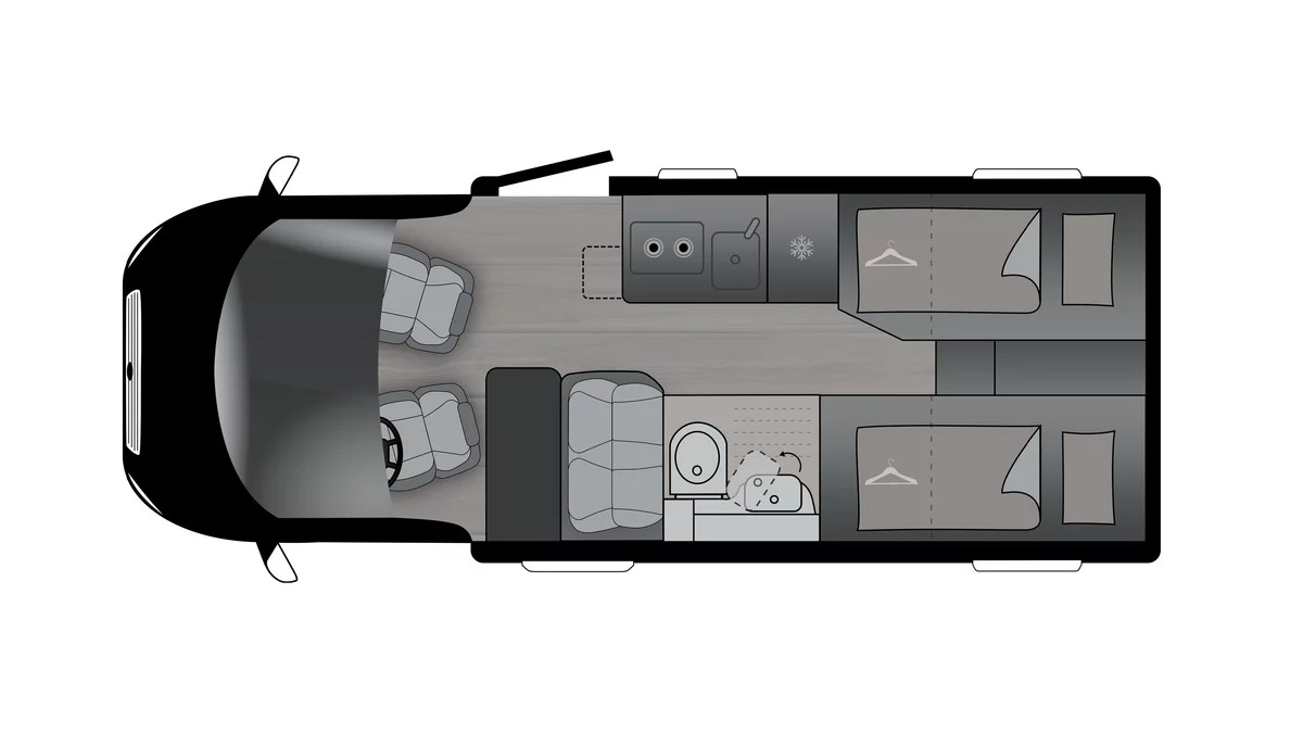 Aufteilung Wohnmobil Schema